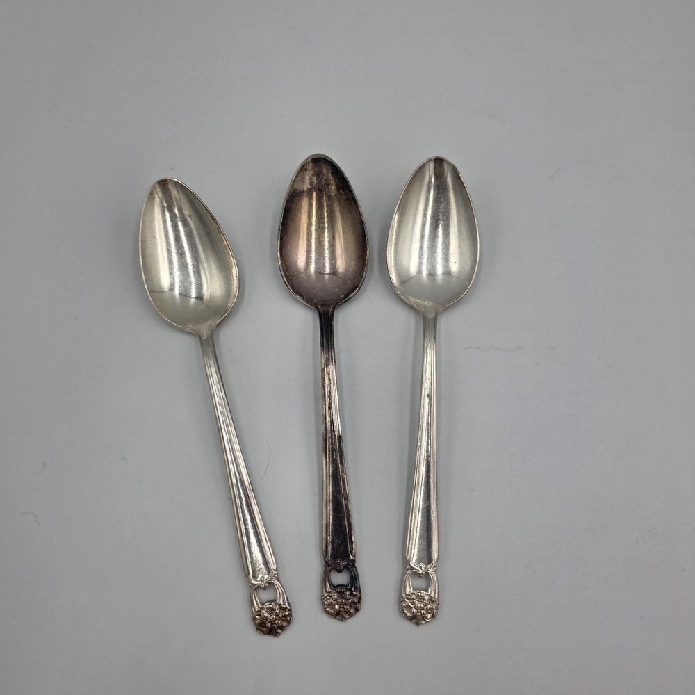 1847 Rogers Bros. Silverplate "Eternally Yours" Set of 3 Spoons‎ 7 1/4"